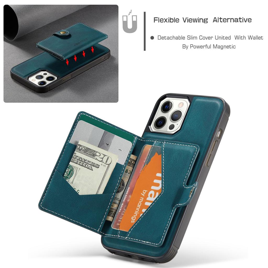 Applicable To iPhone12 Mobile Phone Case 11Pro Retro Magnetic Card Bag Wallet Protective Case 7plus Magnetic Split