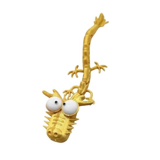 3D-gedruckte Cartoon-Drachenfigur, Drachen-Ornament mit großen Augen und beweglichen Gelenken, Drachen-Fidget-Spielzeug zur Stressbewältigung für Zuhause und Büro