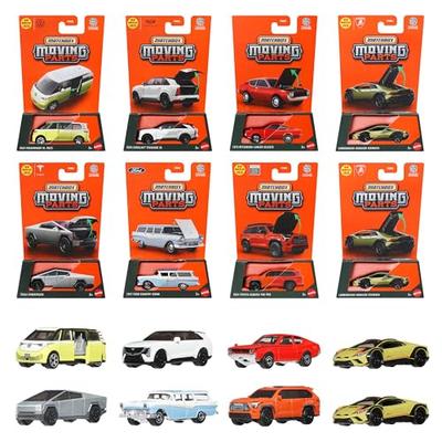 Matchbox Moving Parts Assortment Vehicle Toy Mini Cars, 8-Car Set, Box Set, Ages 3+, Multi-Purpose, FWD28-985H