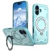 For iPhone 17 Case Compatible with MagSafe Military Protection PC+TPU Kickstand Phone Cover
