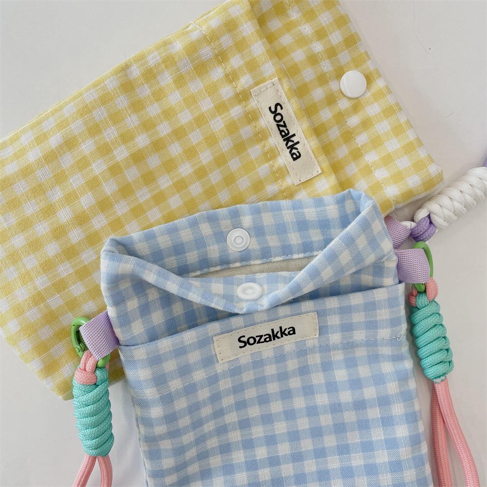 New Grid Phone Bag Miscellaneous Storage Bags Walking Key Card Bag Coin Purse Girls Shoulder Bag Crossbody Bags Phone Pouch