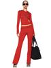 Women's Long Sleeve Cropped Tracksuit Set with Flare Pants