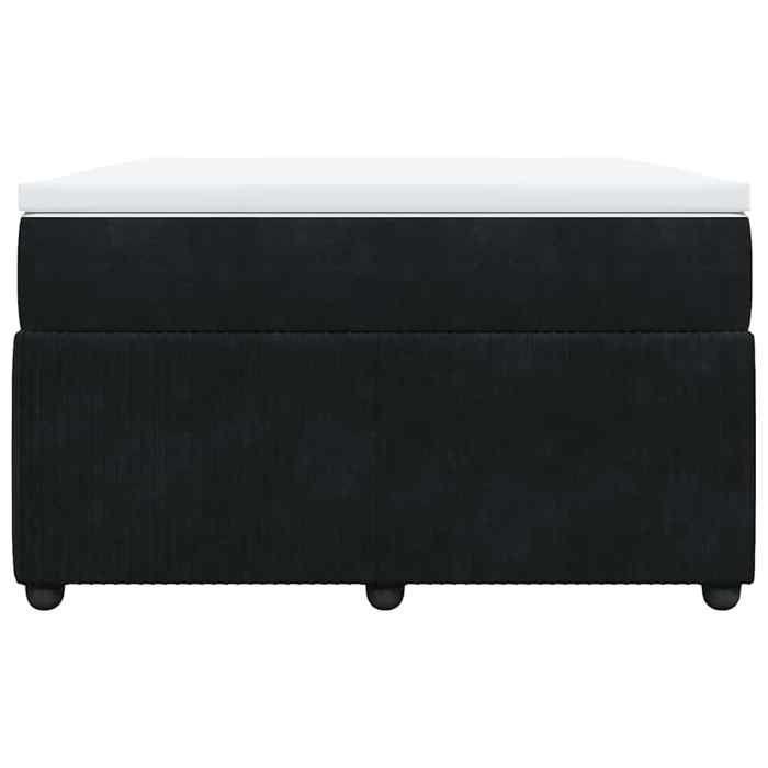 Exclusive House - Slatted Bed Base with Black Velvet Mattress 120x190 Cm