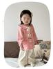 2025 Girls' Korean Style Peter Pan Collar Cardigan - Fashionable Spring/Autumn Baby Outerwear Top Set