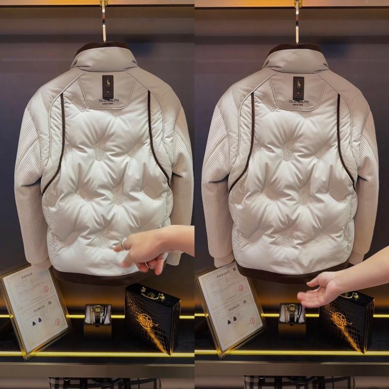 Mens Fashion Casual Cotton Puffer Jacket Warm Winter Stand Collar Basic Style