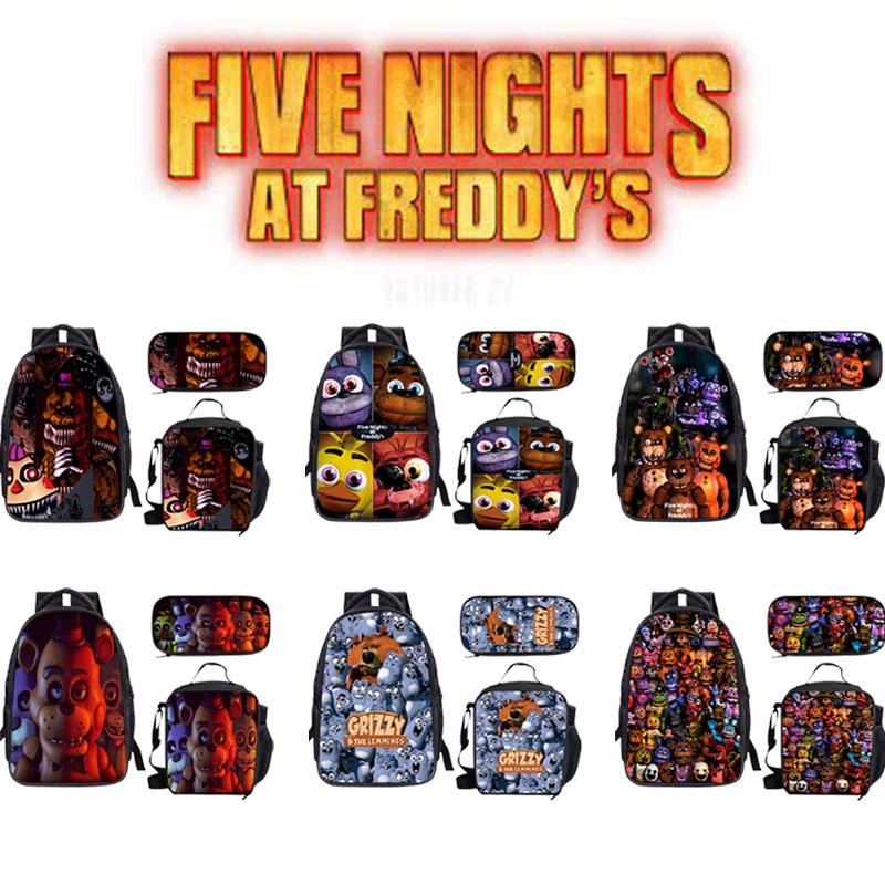 Five Nights At Freddy's Children's Backpack Set Durable Polyester Fabric Spacious 20-35l Capacity