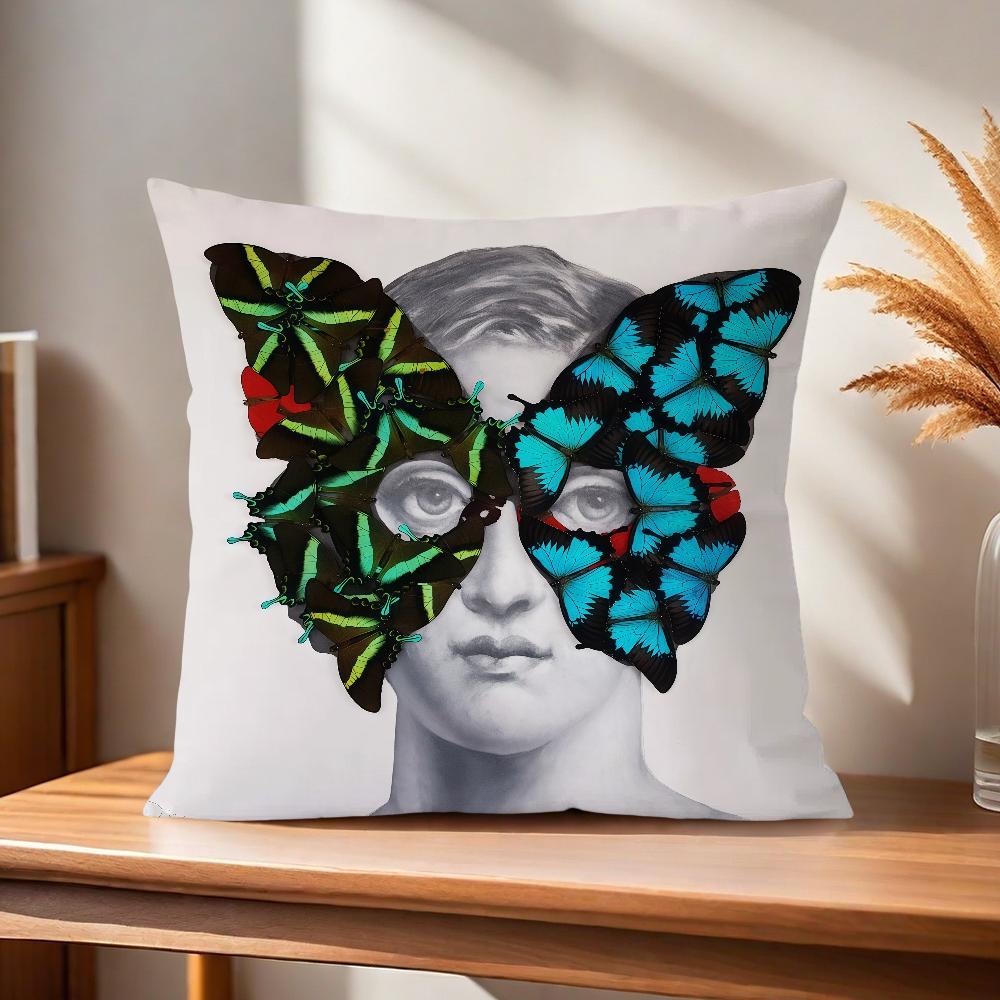 Soft Pillow Girl Case for Sofa Living Room Art Face Home Office Decor Protective Covers P-Piero F-Fornasettis Modern