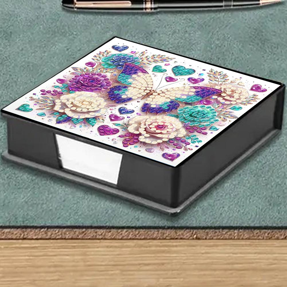 Animals Leather Gem Painting Memo Pad Holder Mosaic Kit Diamond Art Note Box with 160 Sheets of Paper for Adults Beginners
