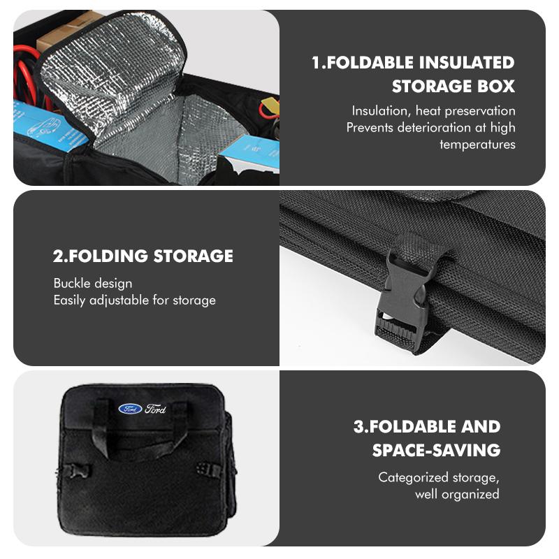 FRYX3 For Ford Felt Car Trunk Storage Box Foldable Large Capacity Container Bag Focus mk2 mk3 mk4 Fiesta Ranger Mondeo S-MAX Kuga
