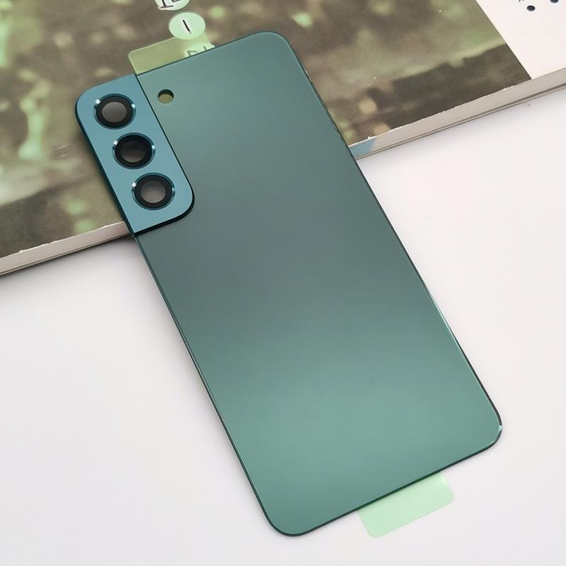 Pour Samsung Galaxy S22 Couvercle Arrière de Batterie Porte en Verre Remplacement du Capot Arrière Avec Objectif de Caméra pour Téléphone S22 S901B 5G
