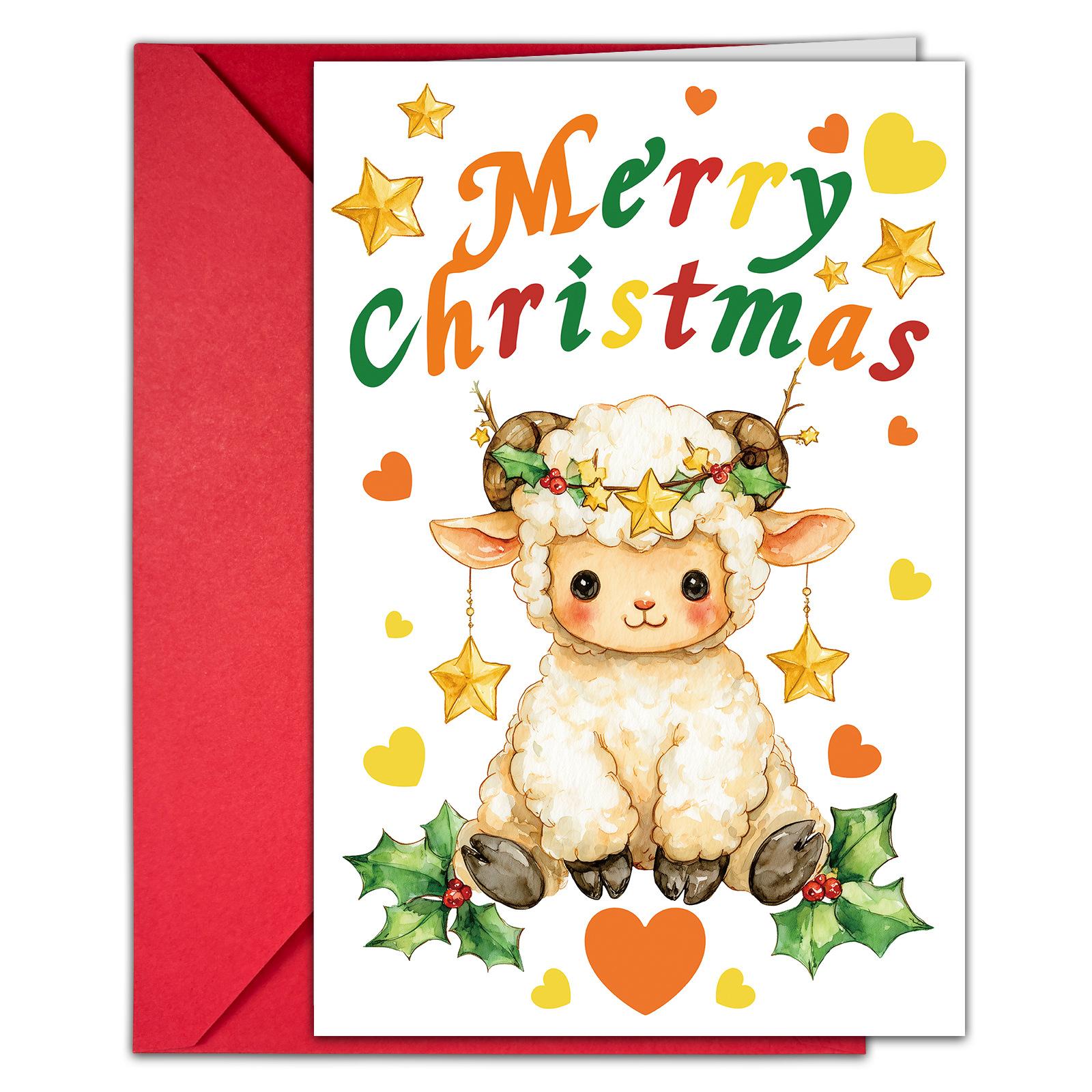 

Набор из 10 мультяшных рождественских конвертов для поздравительных открыток с разнообразными креативными рождественскими поздравительными открытками One Size