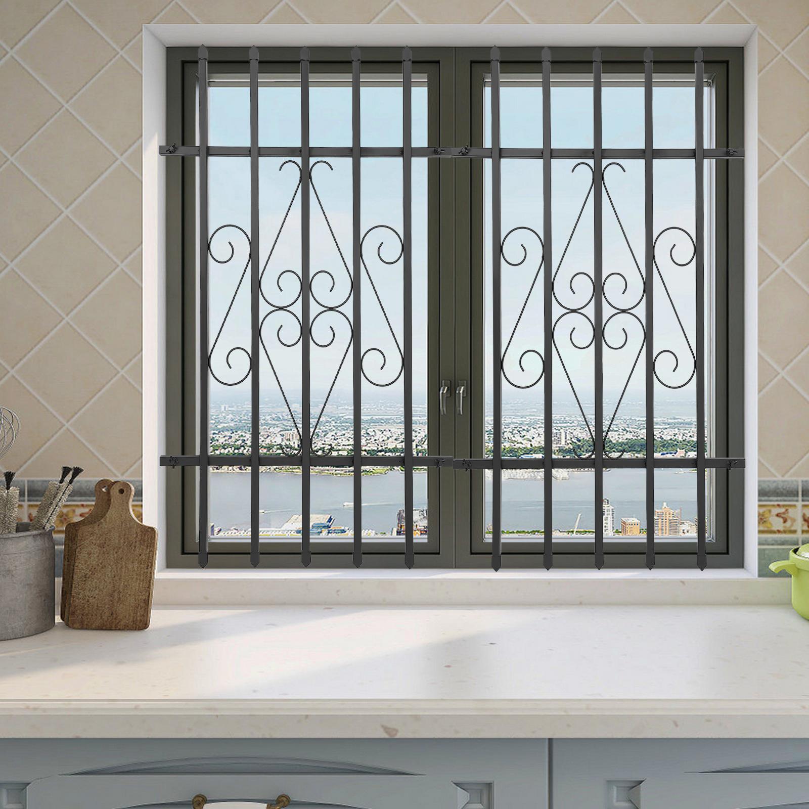 

2 Items Iron Window Bar Guard,24*36in Black Rectangular Window Security Bars for Bedrooms,Living Rooms чёрный