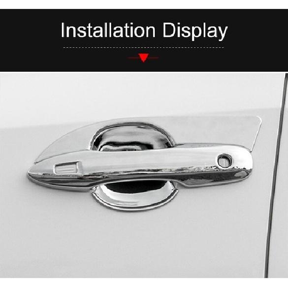 8x Chrome Car Door Handle Bowl Cup Cover Trim Cap ABS Sticker For Toyota Corolla