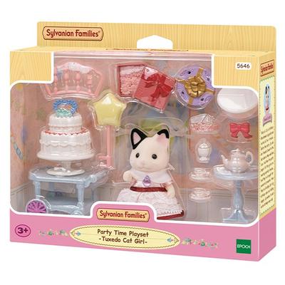 Sylvanian Family Tuxedo Cat's Party Play Figure Set 5646, 1 pezzo, giocattoli popolari coreani