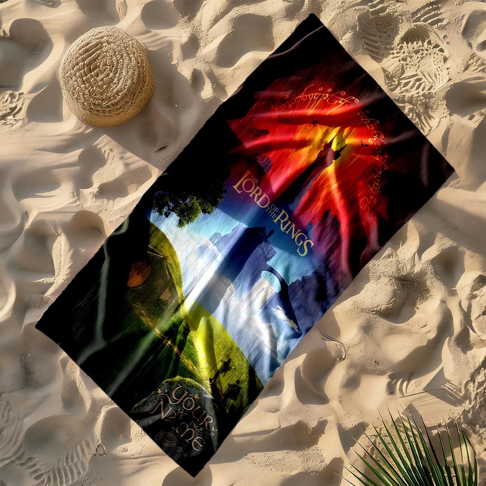 Lord Rings Customize Text Beach Towel Super Soft Microfiber Quickdry Fabric