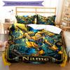 3pcs Duvet Cover Set (1*Duvet Cover + 2*Pillowcase, Without Core), Custom Name BumblebeePattern Bedding Set, Home Bedroom Decor Gift