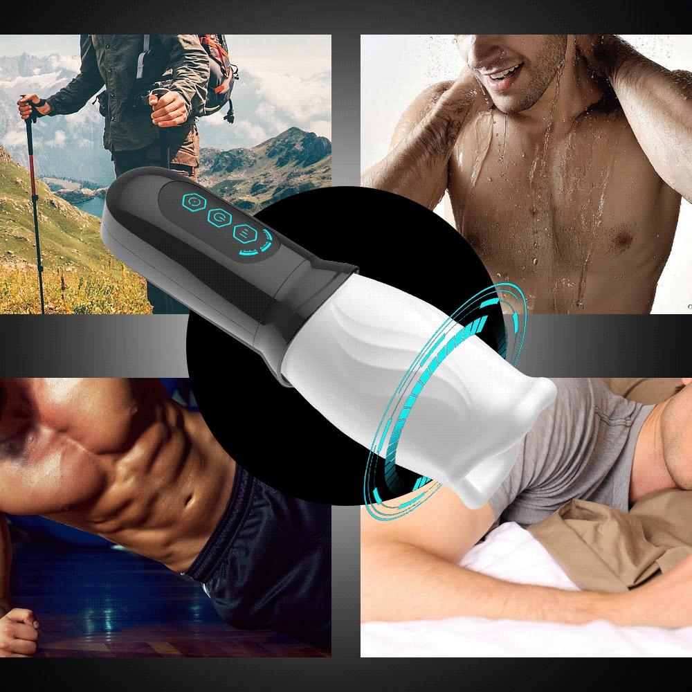 Automatic Rotating Vibrating Male Masturbator Penis Massage Vibrator Real Oral Sex Delay Trainer Masturbation Toys For Men 18+