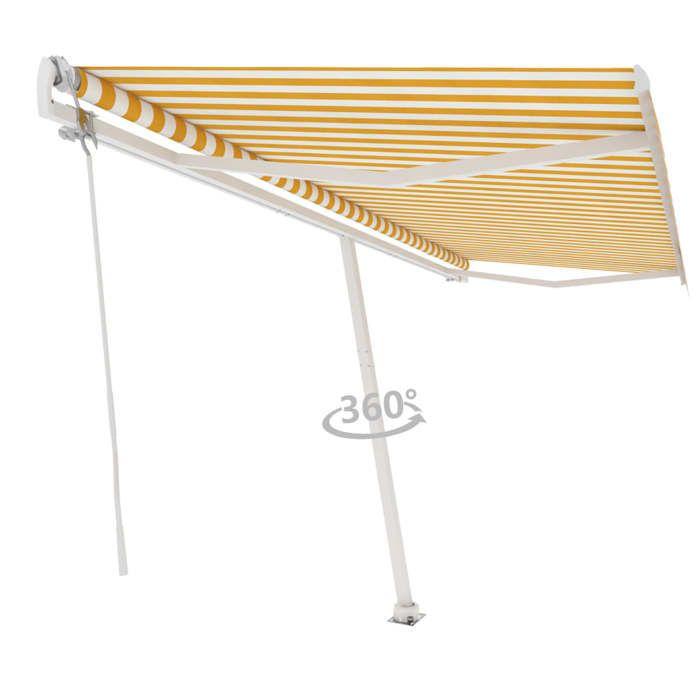 VidaXL Auvent Automatique sur Pied Auvent de Terrasse Store de Balcon Jardin Patio Extérieur Ombrage des Fenêtres 500x350 cm 3069668