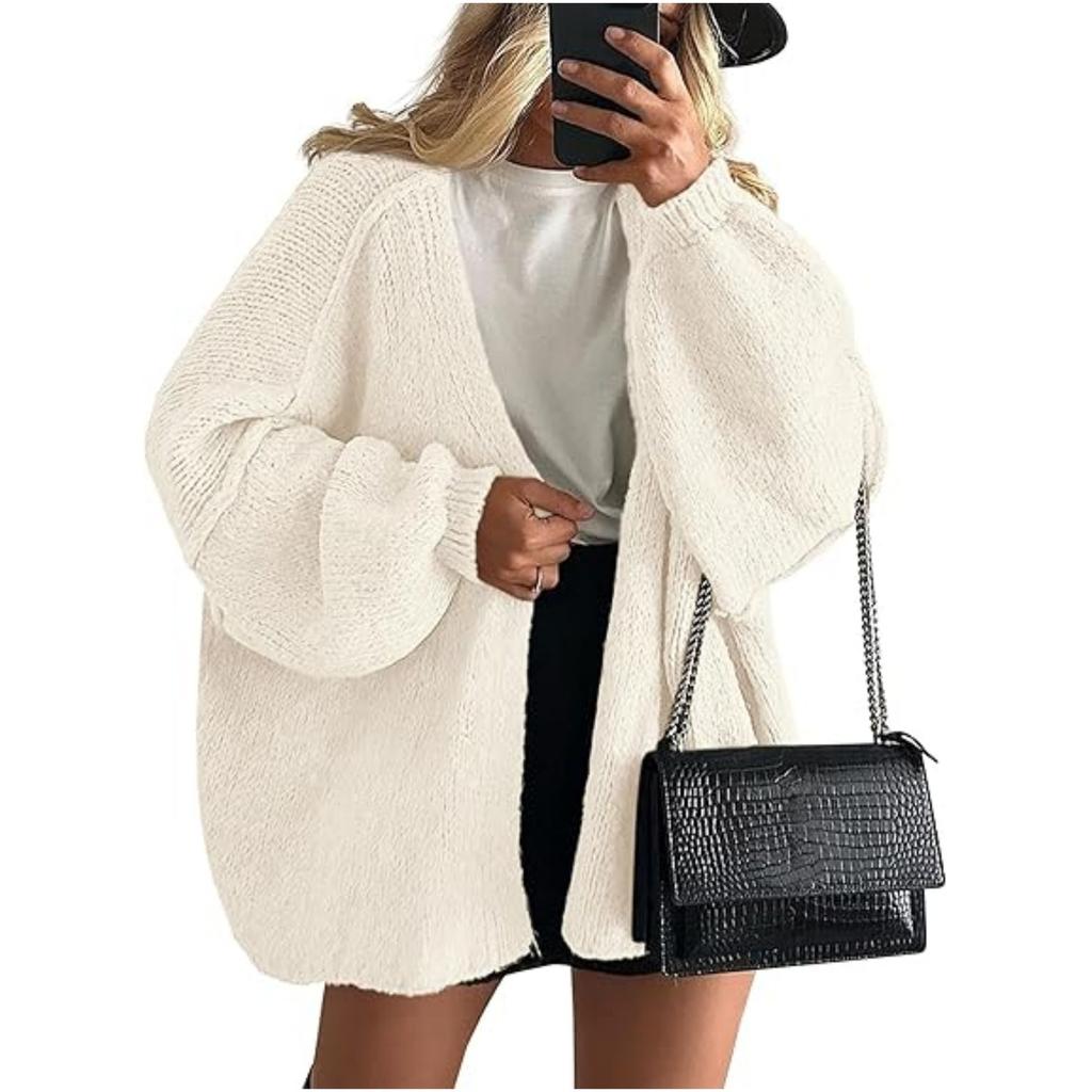 Women's Sweater Solid Color Long-sleeved Casual Loose Cardigan Sweater Jacket
