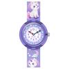 SWATCH Flik Flak Feifei series quartz movement waterproof 30 meters fashion 31.85mm purple dial bio-based plastic case recycled PET strap ZFBNP233