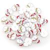 50/100Pcs Mixed Cartoon Snowman Buttons Christmas Wooden Snowman Buttons Flat Back Buttons Handmade Sewing Home Decoration DIY