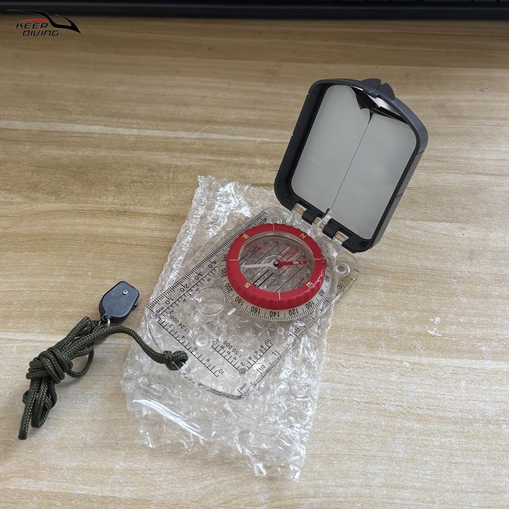 Multi-Functional Luminous Card Compass with Light for Outdoor Adventure and Navigation.