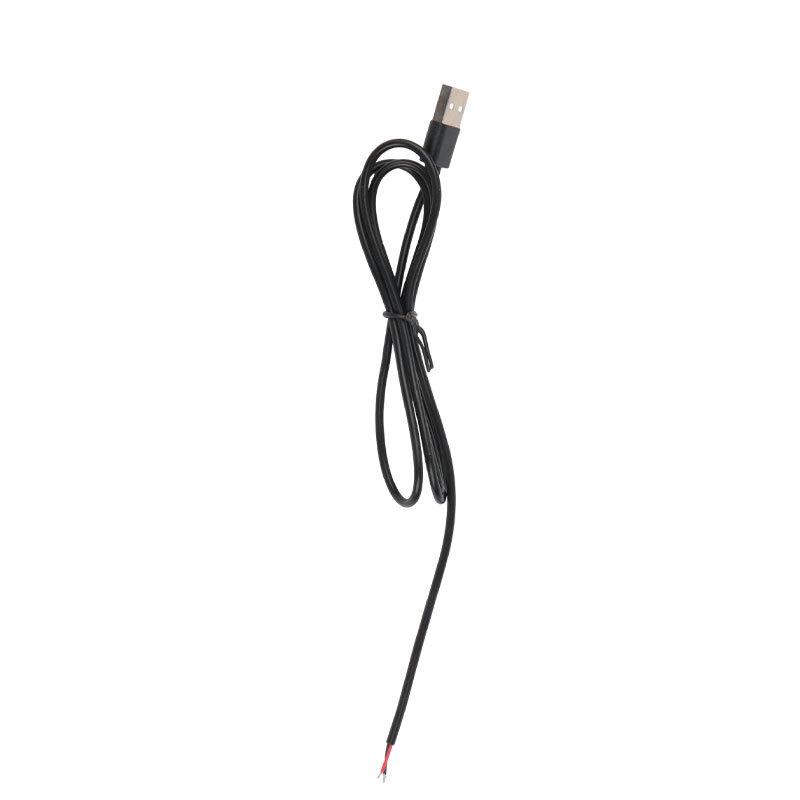 

USB Male Single Head Bare Wire Power Cord, 1 Meter, Tin-Coated Tail, Sheathed Cable, Black/White Power Connection. 0.5m USB Head + Single Wire