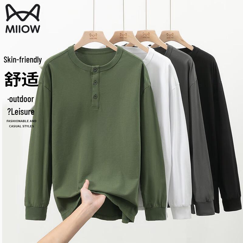 MiiOW Men's Long-Sleeve Cotton T-shirt