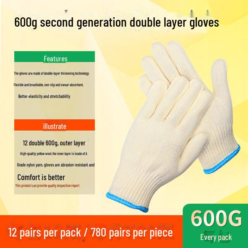 Cotton Yarn Work Gloves for Construction and Labor Protection