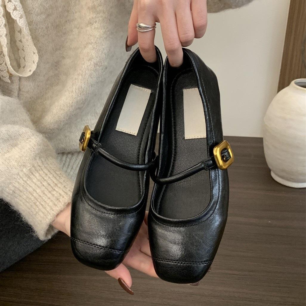 

Round head light mouth silver single shoes women s spring and autumn new French retro small leather shoes fairy style soft flat Mary Jane shoes 39 чорний