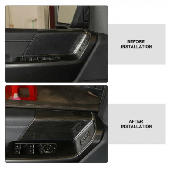 4X Car Interior Door Panel Decor Cover Trim For + Ford F150 Black Wood Grain