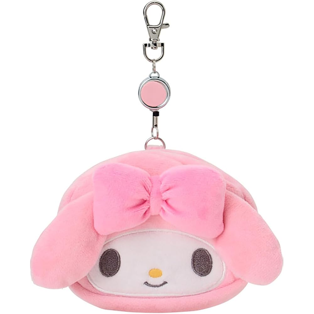 

Sanrio My Melody Face Shaped Pass Case and Pouch Cotton PVC Steel Polyester with Reel for Age 15 and Up