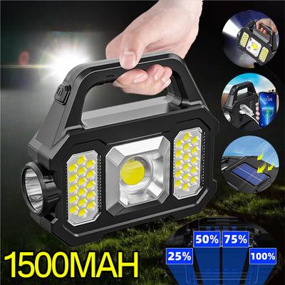 1500MAH חדש USB נטענת סופר בהיר שמש LED קמפינג פנס קמפינג עם פנסי עבודה כף יד פנסים סולאריים פנס זרקור