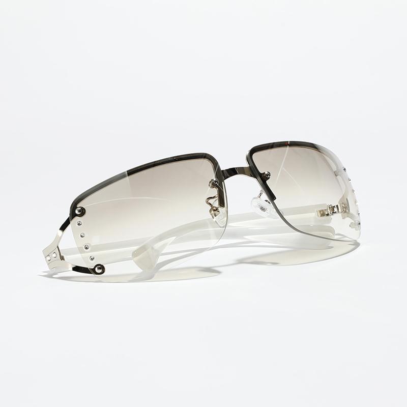 Wrap Around Y2K Sunglasses for Women Men Fashion Star Rimless Sun Glasses Cool Girls Punk Goggles Trendy Shades
