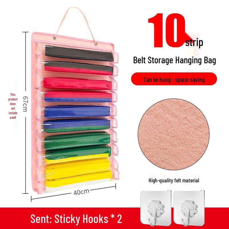 Filz Kampfsportgürtel & Medaillen Wanddisplay-Halterung - Staubdicht zum Aufhängen für 8-10 Taekwondo-Gürtel