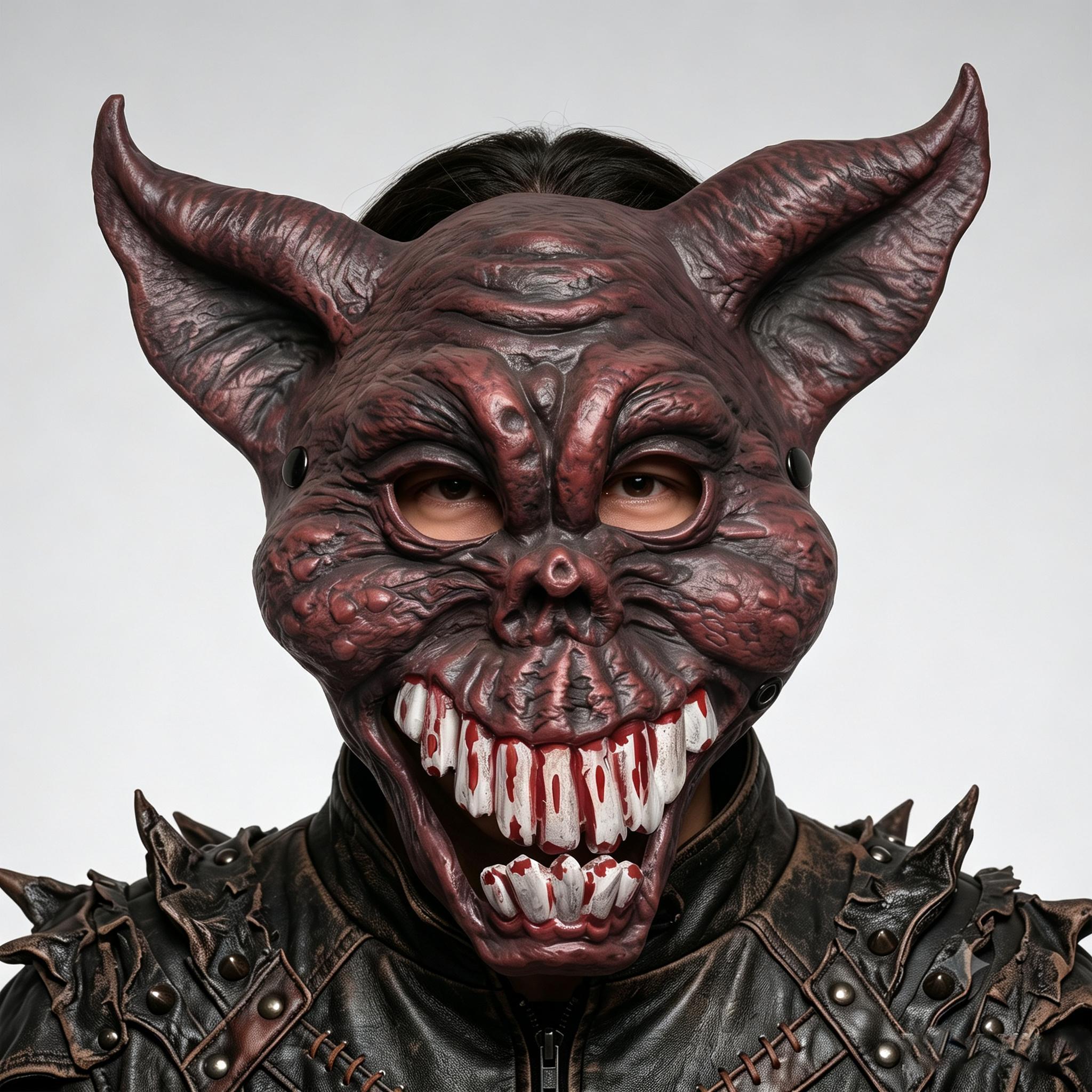 Horror vleermuismasker, eng PU masker voor feesten One size fits all adults rood