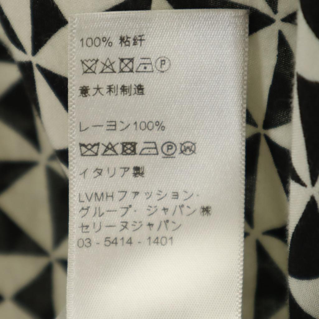 Celine 21AW vyrobeno v Itálii Vzor kaleidoskopu Košile s dlouhým rukávem 37 bílá Pánská Použitá