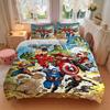 Custom Name Avengers Superhero Team Print 3Pcs Bedding Set,Duvet Cover with 2 Bedro,Pillowcase Home Birthday Gift