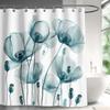 1 Piece Floral Printed Polyester Shower Curtain - No Drilling Required, Machine Washable Bathroom Decor, Machine Washable Fabric