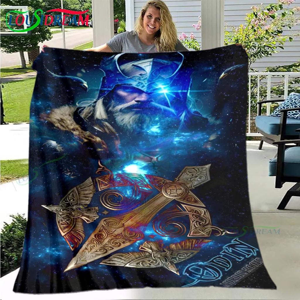 Nordic Viking Mythology Soft Blanket Sports Living Room Bedroom Sofa Bed Blanket Birthday Gift Travel Office Lunch Break Blanket