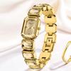 luxury Small golden square dial quartz watch for women bracelet diamond fashion women's watch relojes para damas