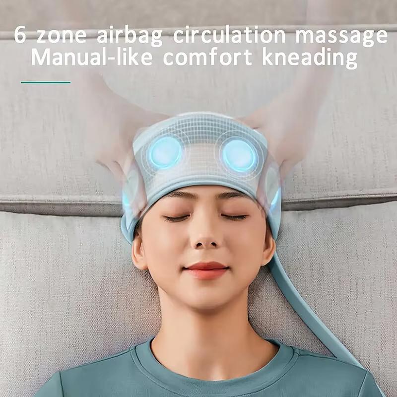 Electric Head Massager with Airbag Pressure Heating 360 Degree Wrapping Scalp Massager for Deep Relaxation and Stress Relief