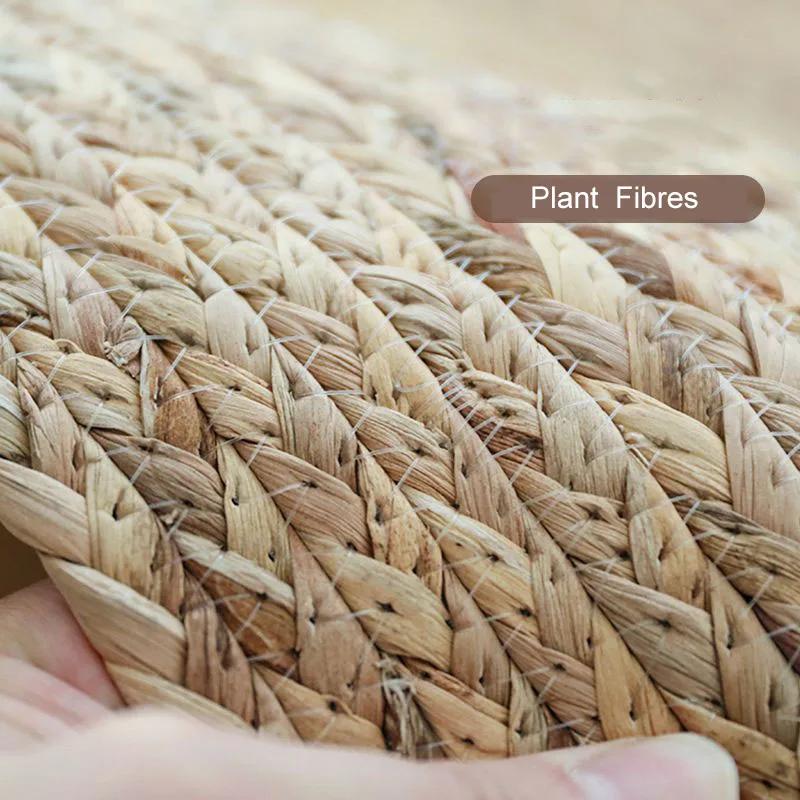 Rugs Carpets for Home Living Room Bedroom Jute Round Rug Natural Plants Rug Reversible Braided Modern Rustic Look Mats
