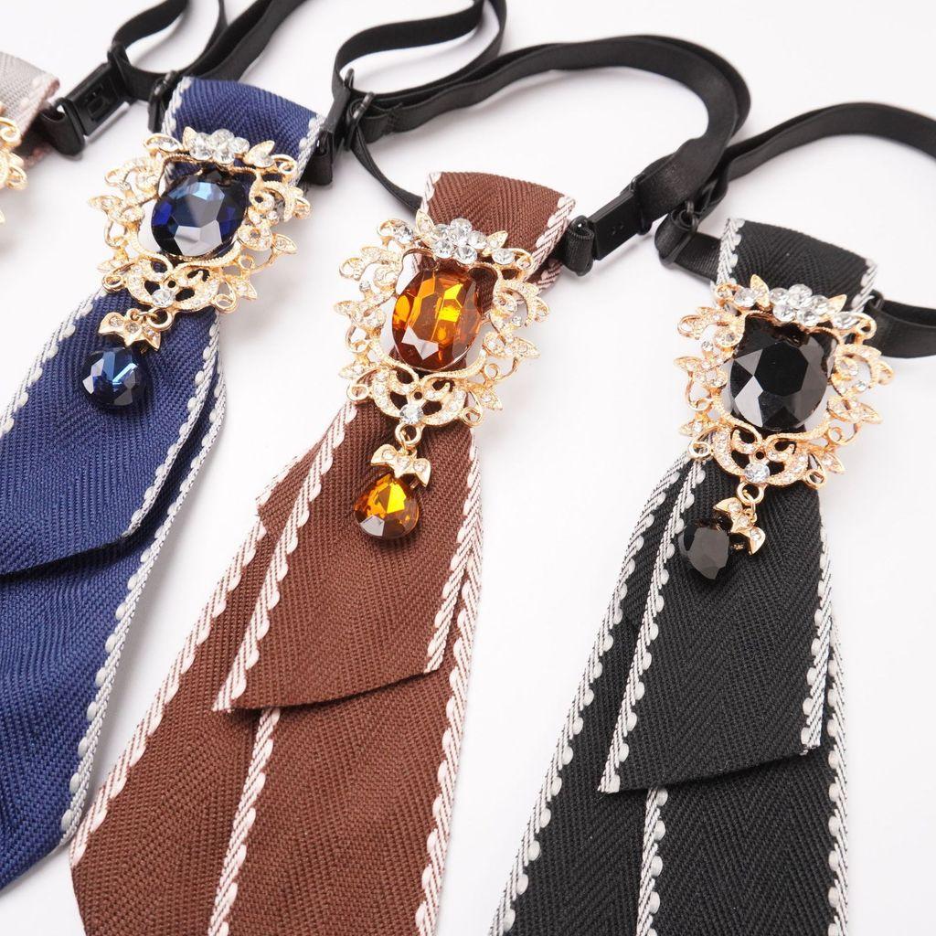 Papillon in Poliestere per Donne Uomini Vintage Goccia d'Acqua Strass Accessorio per Collare