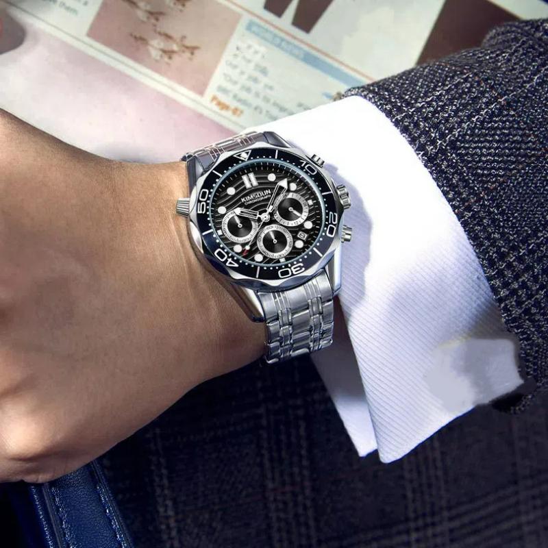KIMSDUN Mode Herren Chronograph Uhr Wasserdicht Luxus Herren Uhren Datum Woche Business Herren Quarz Armbanduhr Für Herren