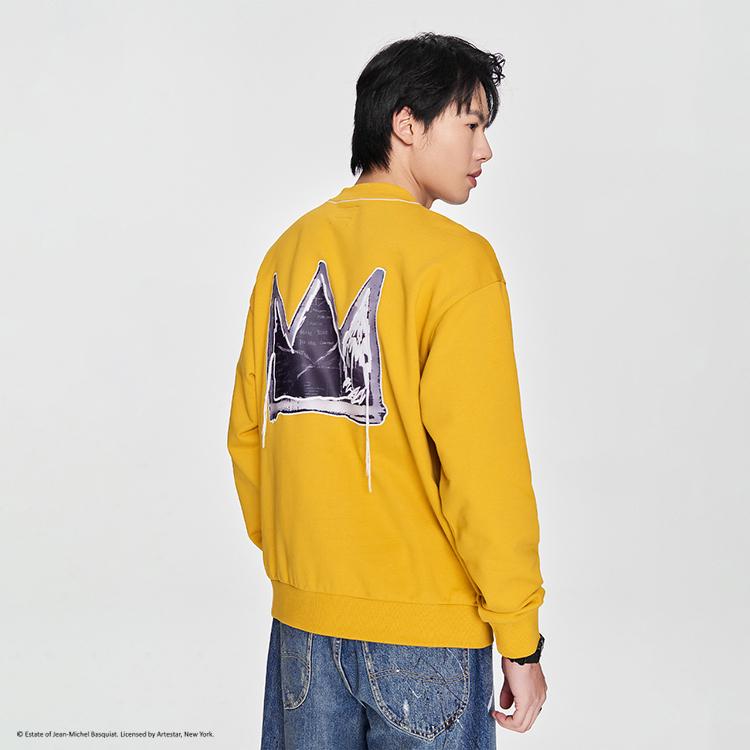 Lee Sweatshirts Men's Yellow Crew Neck Moderate Regular LMT006907CST00FA05171