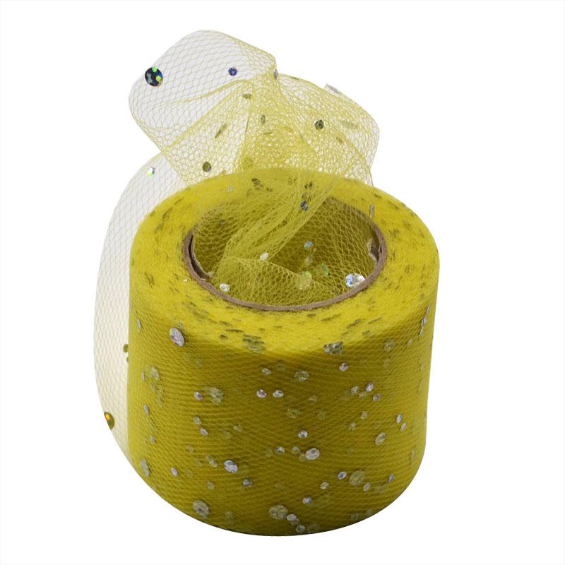 25Yards Baby Shower Glitter Sequin Tulle Roll Fabric Spool Tutu Party Birthday Gift Wedding Decoration Favors Event Supplies