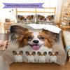 Havanese Papillon Pattern Bedding Quilt Set Quilt Cover Pillowcase Home Decoration Gift (1 * duvet cover + 2 * pillowcase, without core)
