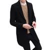 Men Formal Single Breasted Figuring Overcoat Long Wool Jacket Outwear