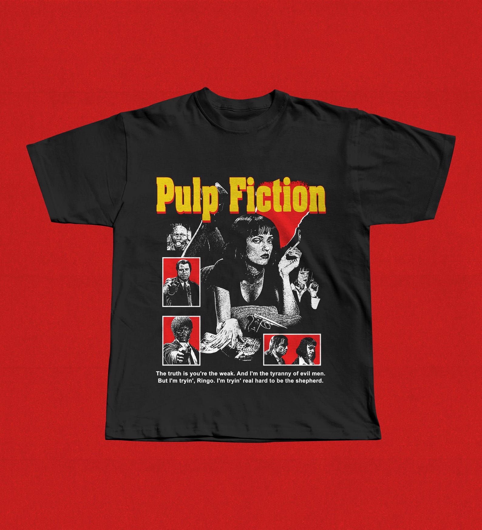 Pulp Fiction Movie T-Shirt – 90s Tarantino Cult Classic Tee 2XL